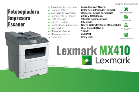 TonerCVC Obten una Lexmark MX410 Reacondicionada en Santiago de Chile